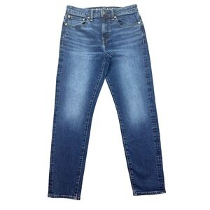 American Eagle Athletic Fit Jeans Dark Wash Denim Comfort Stretch Sz 29 Fits 29"